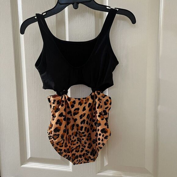 Art Class Black Leopard Print One Piece Swimsuit Girls Size Medium 7-8 - Picture 7 of 11